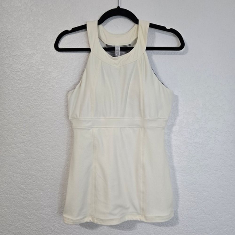 Miraclesuit MSP Tank Top Womens Size M Racerback Built-in Bra‎ White Athletic